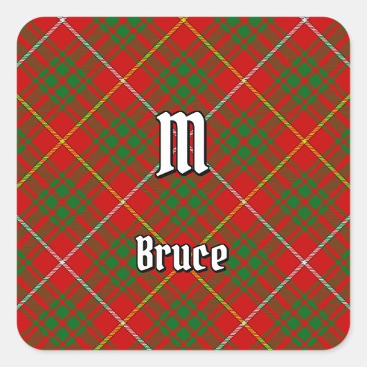 Clan Bruce Tartan Vierkante Sticker (Voorkant)