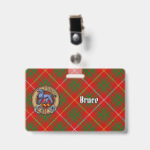Clan Bruce-wapen boven tartan Badge (Voorzijde met clip)