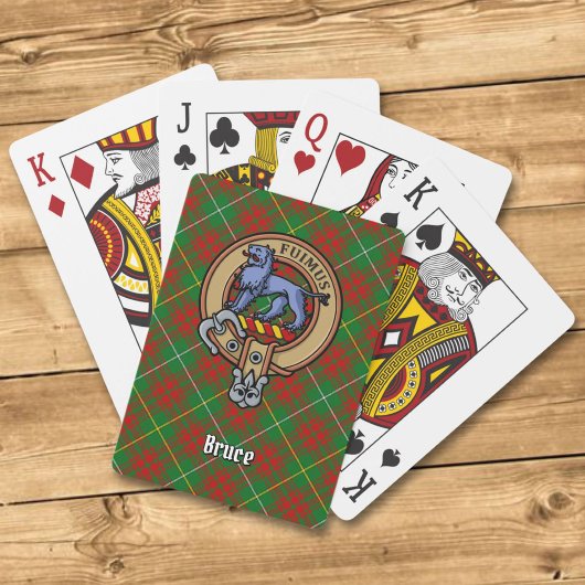 Clan Bruce-wapen over jagende tartan Pokerkaarten