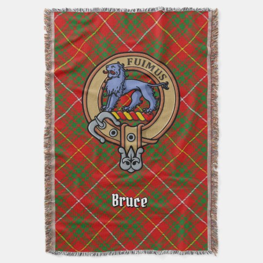 Clan Bruce Wapen over Tartan Deken (Voorkant Verticaal)
