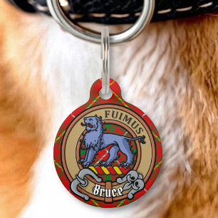 Clan Bruce Wapen over Tartan Huisdierpenning