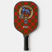 Clan Bruce Wapen over Tartan Pickleball Paddle (Voorkant)