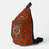 Clan Bruce Wapen over Tartan Sling Bag (Rechterhoek)