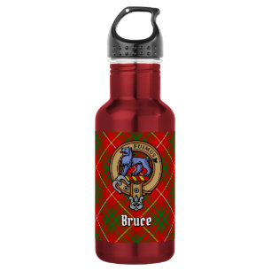 Clan Bruce Wapen over Tartan Waterfles