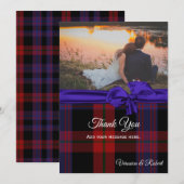 Clan Bruin Geplaagde Trouwfoto Dank u kaart (Voorkant / Achterkant)