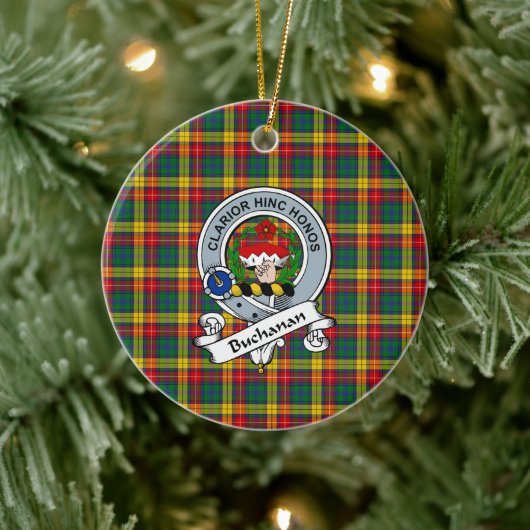 Clan Buchanan Badge Tartan Pset Keramisch Ornament (Boom)