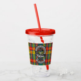 Clan Buchanan Crest Badge & Tartan Acryl Drinkbeker