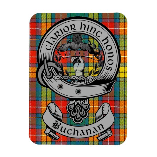 Clan Buchanan Crest Badge & Tartan Magneet (Verticaal)