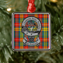 Clan Buchanan Crest Badge & Tartan Metalen Ornament