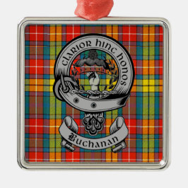 Clan Buchanan Crest Badge & Tartan Metalen Ornament