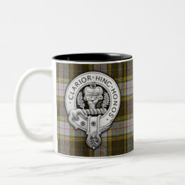 Clan Buchanan Crest & Dress Tartan Tweekleurige Koffiemok
