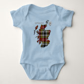 Clan Buchanan Crest & Old Dress Tartan Map Romper (Voorkant)