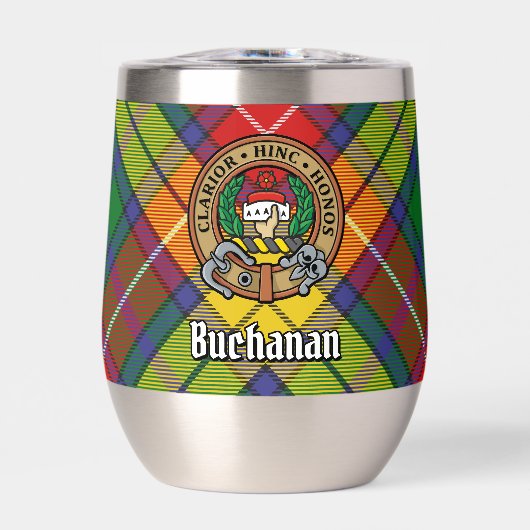 Clan Buchanan Crest over Tartan (Voorkant)