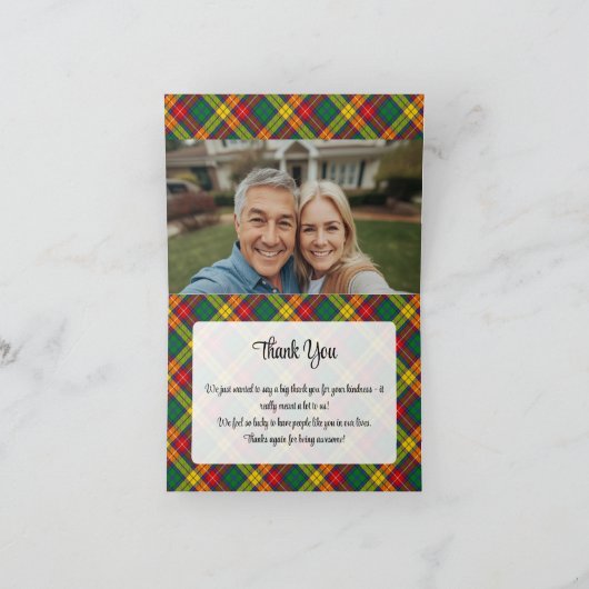 Clan Buchanan Crest over Tartan (Binnen)