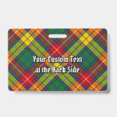 Clan Buchanan Crest over Tartan Badge (Achterkant)