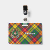 Clan Buchanan Crest over Tartan Badge (Voorkant met clip)