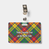 Clan Buchanan Crest over Tartan Badge (Achterkant met clip)