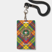 Clan Buchanan Crest over Tartan Badge (Front with Lanyard)