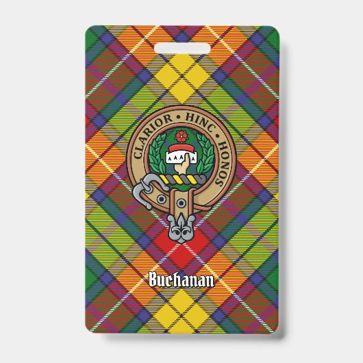 Clan Buchanan Crest over Tartan Badge (Front)
