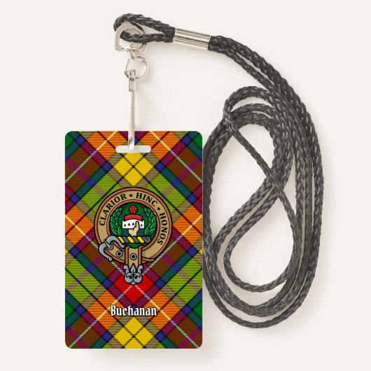 Clan Buchanan Crest over Tartan Badge (Voorkant met draagriem)