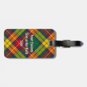 Clan Buchanan Crest over Tartan Bagagelabel (Achterkant horizontaal)