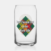 Clan Buchanan Crest over Tartan Blikvorm Glas (Achterkant)