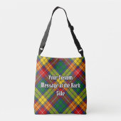 Clan Buchanan Crest over Tartan Crossbody Tas (Achterkant)