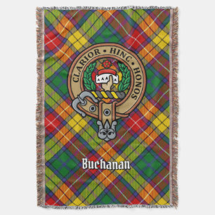 Clan Buchanan Crest over tartan Deken