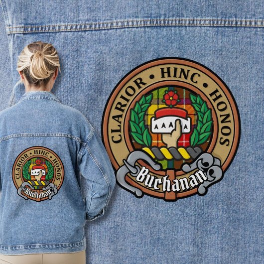 Clan Buchanan Crest over Tartan Denim Jacket