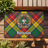 Clan Buchanan Crest over Tartan Deurmat