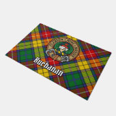 Clan Buchanan Crest over Tartan Deurmat (Schuin)