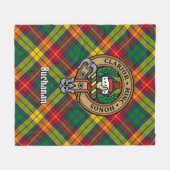 Clan Buchanan Crest over Tartan Fleece Deken (Voorkant (Horizontaal))