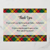 Clan Buchanan Crest over Tartan Folie Uitnodiging Briefkaart (Achterkant)