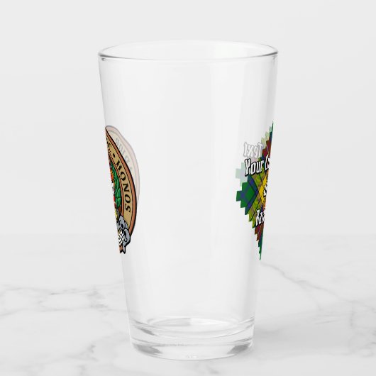Clan Buchanan Crest over Tartan Glas (Links)