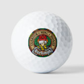 Clan Buchanan Crest over Tartan Golfballen (Voorkant)