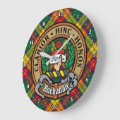 Clan Buchanan Crest over Tartan Grote Klok (Hoek)