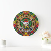 Clan Buchanan Crest over Tartan Grote Klok (Huis)