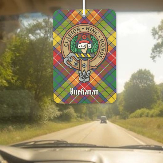 Clan Buchanan Crest over Tartan Luchtverfrisser