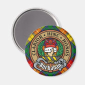 Clan Buchanan Crest over Tartan Magneet (Voorkant / Achterkant)