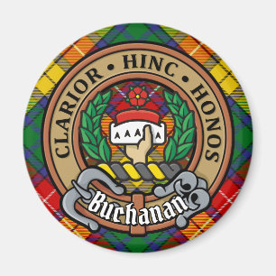 Clan Buchanan Crest over Tartan Magneet