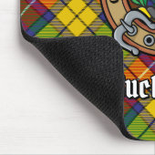 Clan Buchanan Crest over Tartan Muismat (Hoek)