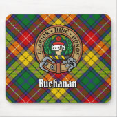 Clan Buchanan Crest over Tartan Muismat (Voorkant)