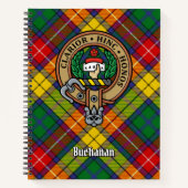 Clan Buchanan Crest over Tartan Notitieboek (Voorkant)