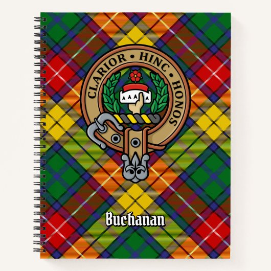 Clan Buchanan Crest over Tartan Notitieboek (Voorkant)