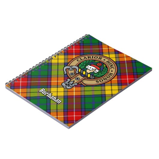 Clan Buchanan Crest over Tartan Notitieboek (Linkerzijde)