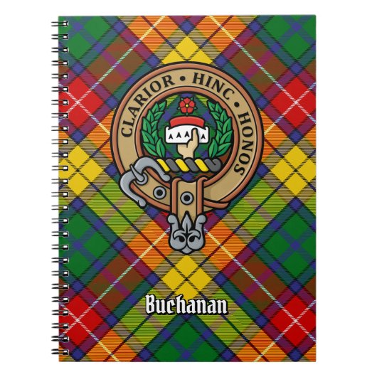 Clan Buchanan Crest over Tartan Notitieboek (Voorkant)
