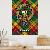 Clan Buchanan Crest over Tartan Poster (Keuken)