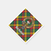 Clan Buchanan Crest over Tartan Servet (Hoek)