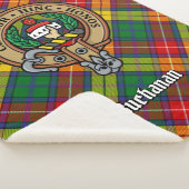 Clan Buchanan Crest over Tartan Sherpa Deken (3/4)