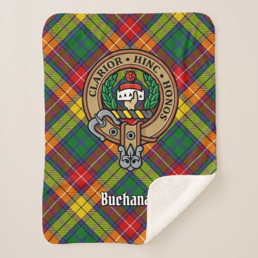 Clan Buchanan Crest over Tartan Sherpa Deken (Voorkant)
